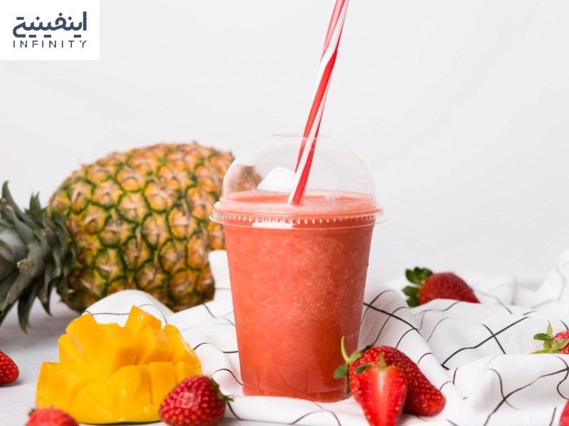 اسموتی توت فرنگی و انبه