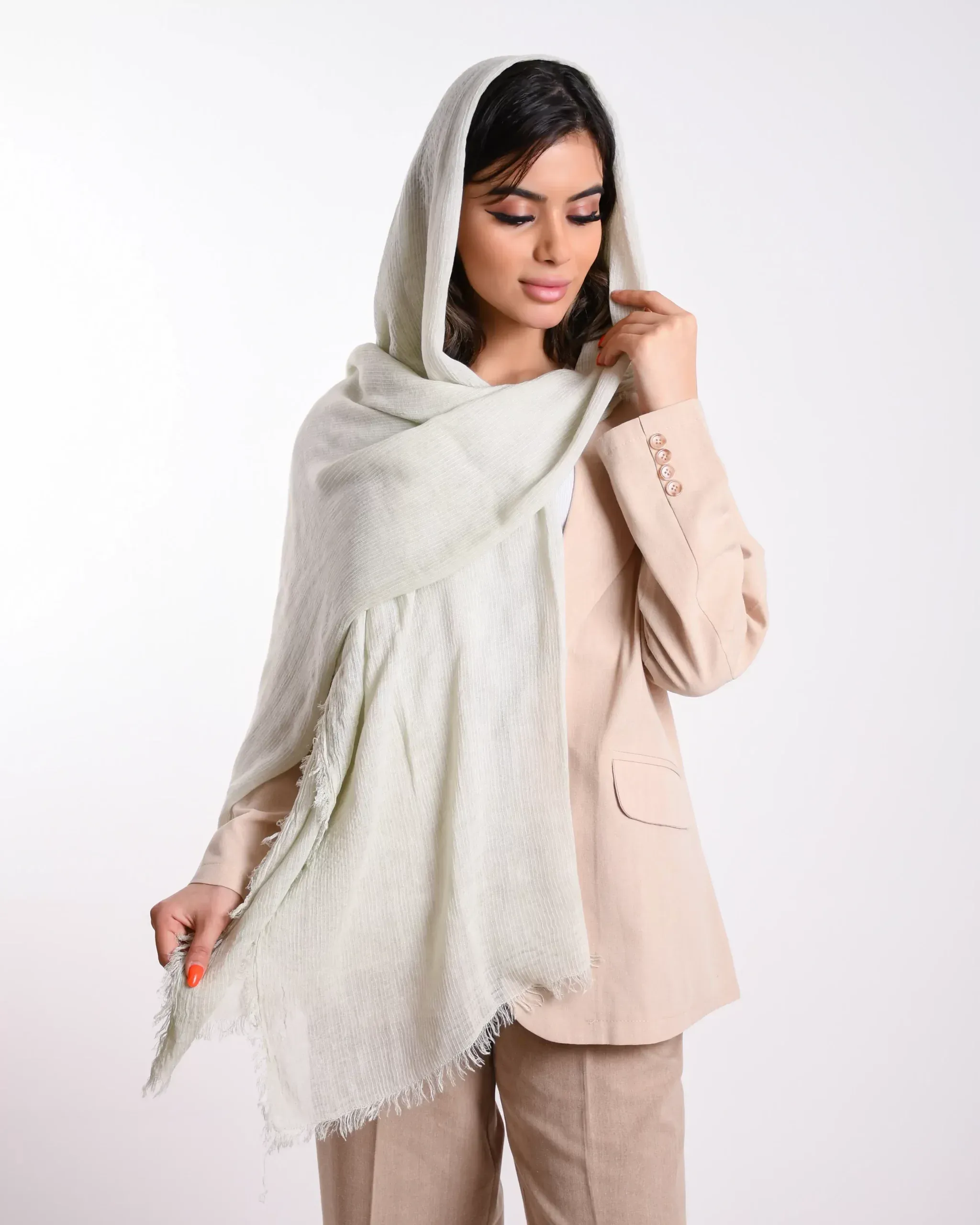 شال لینن راه راه S00262