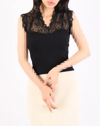 تاپ یقه گیپوری L 00434