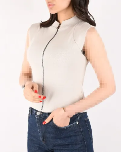 وست جلو زیپ کشبافت G 00526