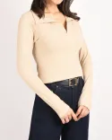 بلوز کبریتی یقه شکاری  N00111