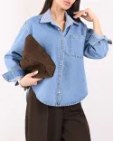 شوميز جين تك جيب  N00303