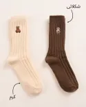 جوراب ساقدار گلدوزی 000695 - 2