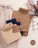 بلوز یقه اسکی کش بافت L0071 - 14