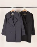 ترنچ کت ماوی L0057 - 5
