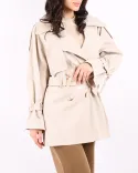 ترنچ کت ماوی L0057 - 8