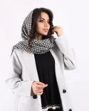 شال موهر سفید مشکی S00759 - 10