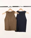 کراپ زیر کتی یقه ایستاده P0060 - 7