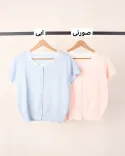 بلوز بافت آستین کوتاه L00287 - 3