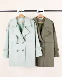 ترنچ کت ماوی L00324 - 10