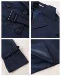 ترنچ کت ماوی L00324 - 17