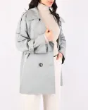 ترنچ کت ماوی L00324 - 1