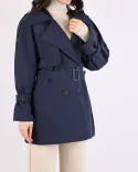 ترنچ کت ماوی L00324 - 7