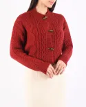 ژاکت طرح دکمه چوبی L00381 - 4