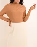 بلوز بافت سرشانه نگین L00390 - 1