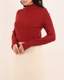 بلوز بافت سرشانه نگین L00390 - 5