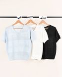آستین کوتاه قلاب بافی L00419 - 7