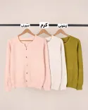 بلوز بافت دکمه نما L00281 - 11