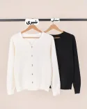 بلوز بافت دکمه نما L00281 - 12