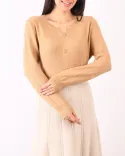 بلوز بافت دکمه نما L00281 - 4