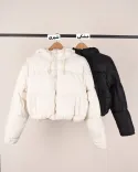 کاپشن کوتاه کلاهدار L00369 - 5