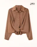 شومیز ساتن جلو گره W0022 - 10