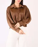 شومیز ساتن جلو گره W0022 - 7