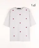 تیشرت قلب قلبی W0076 - 10