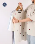 تیشرت قلب قلبی W0076 - 13