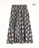 دامن لینن طرحدار G0039 - 9