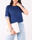 تیشرت آستین راه راه W0070 - 5