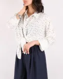 شومیز نخی گلدار G00144 - 1