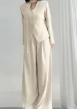 کت و شلوار کمربند دار G00126 - 4