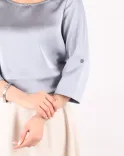 شومیز ساتن آستین سه ربع G00106 - 6