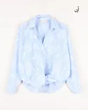 شومیز گره ای طرح گل G0042 - 5