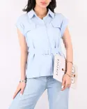 شومیز کمربندی G00257 - 5