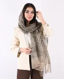 شال ابریشم تافته پلنگی S00881