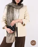 شال ابریشم تافته پلنگی S00881 - 3