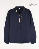 شومیز دکمه رنگی G00132 - 4