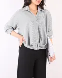 شومیز گره ای راه راه G0041 - 4