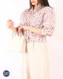 شومیز طرحدار جلو پیچ w0037 - 2