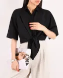 شومیز گره ای لیننG00406 - 3