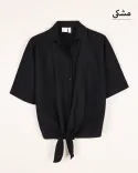 شومیز گره ای لیننG00406 - 9