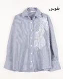 شومیز راه راه گلدوزی  G00395 - 5