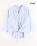 شومیز جلو گره لینن G00475 - 7