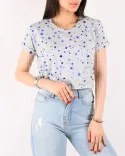 تیشرت کراپ طرحدار G00495 - 1