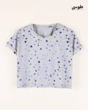 تیشرت کراپ طرحدار G00495 - 4