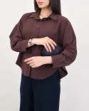 شومیز لینن کتان پشت چاک G00507 - 2