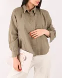 شومیز لینن کتان پشت چاک G00507 - 4