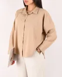 شومیز لینن کتان پشت چاک G00507 - 5